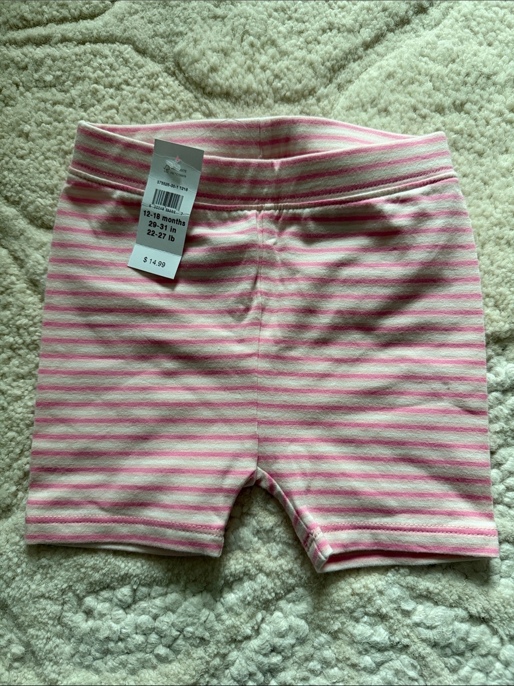 Gap Kids Pink Stripe Cotton Blend Shorts 12-18 months